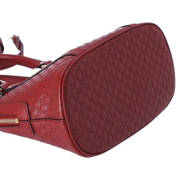GUCCI Guccissima Micro GG Small Dome Handbag 449654 Red Leather - Picture 8 of 9